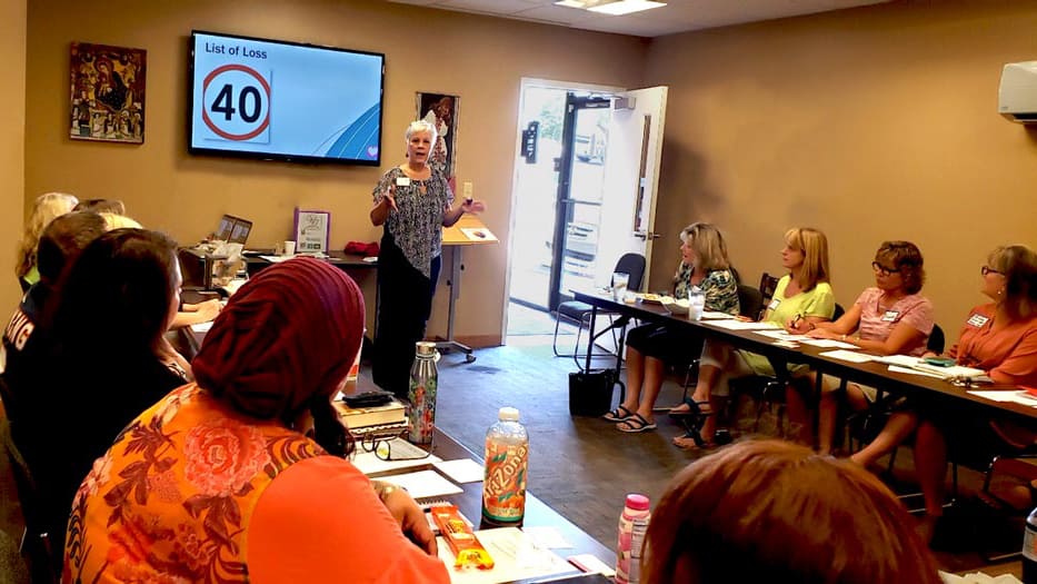 Joy Gaertner speaking to group Joy Gaertner speaking to group
